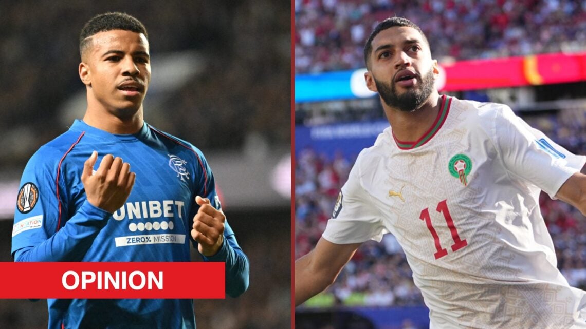 Split image showing Hamza Igamane at Rangers and Ismael Saibari of Morocco