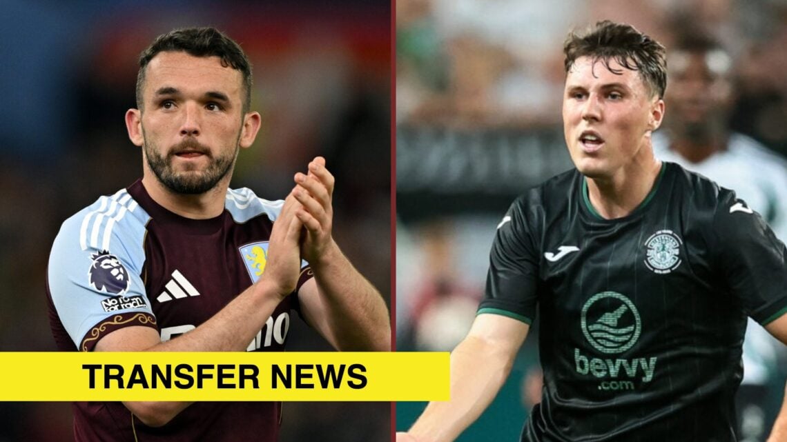 Split image showing John McGinn of Aston Villa and Hibernian's Josh Mulligan