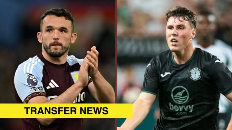 Split image showing John McGinn of Aston Villa and Hibernian's Josh Mulligan