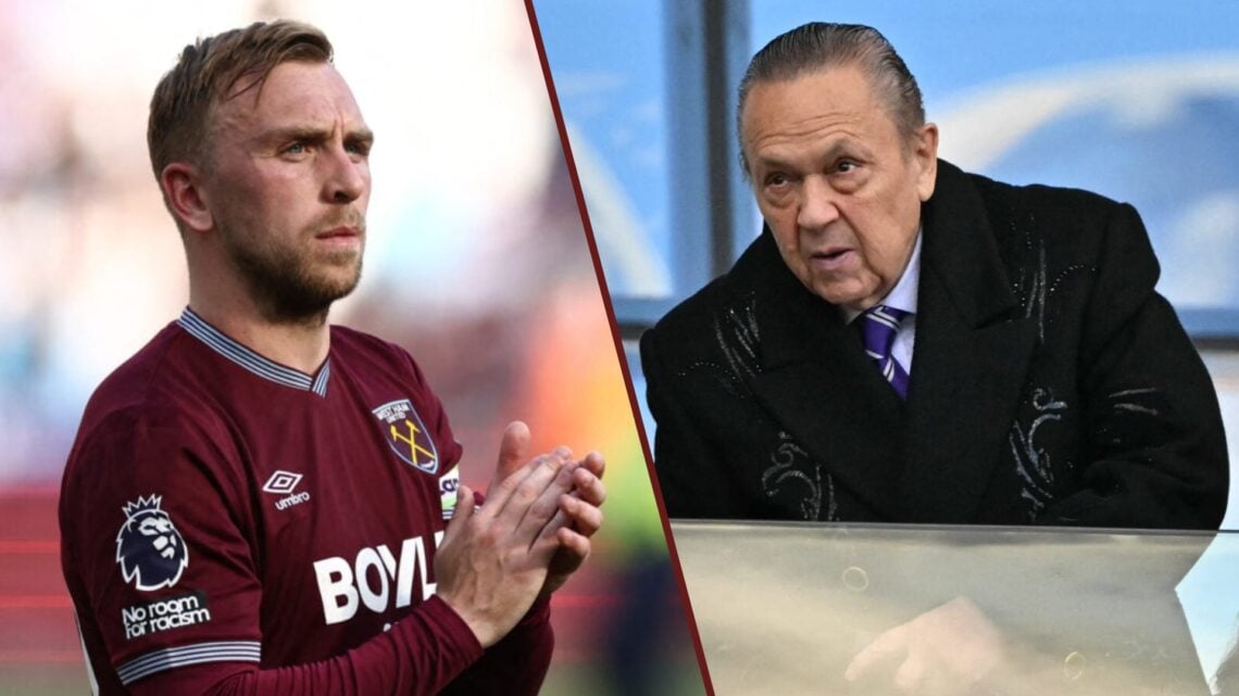 Split image showing West Ham United captain Jarrod Bowen and former chairman David Sullivan
