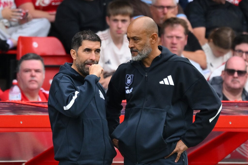 Rui Pedro Silva and Nuno - Nottingham Forest v West Ham United - Premier League