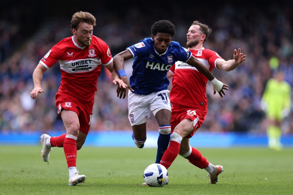 Jaden Philogene-Bidace in action for Ipswich