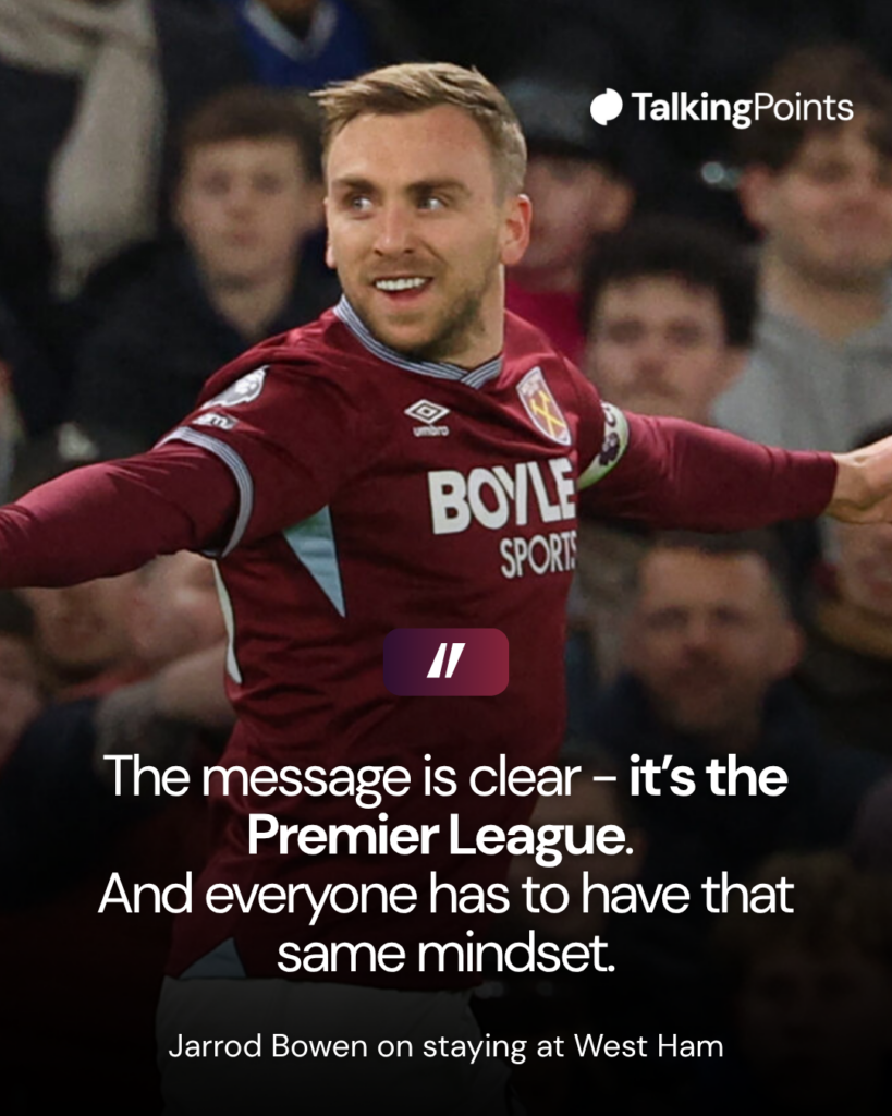 West Ham United's English striker #20 Jarrod Bowen celebrates after scoring the opening goal during the English Premier League football match between Chelsea and West Ham United at Stamford Bridge in London on January 31, 2026.