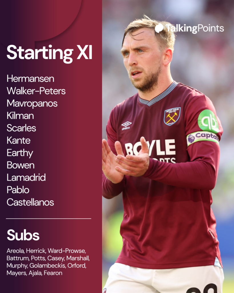 West Ham United's Jarrod Bowen during the Premier League match between West Ham United and Leeds United at London Stadium on May 24, 2026 in London, England.