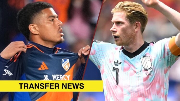 Split image showing Evander of FC Cincinnati and Kevin de Bruyne of Belgium