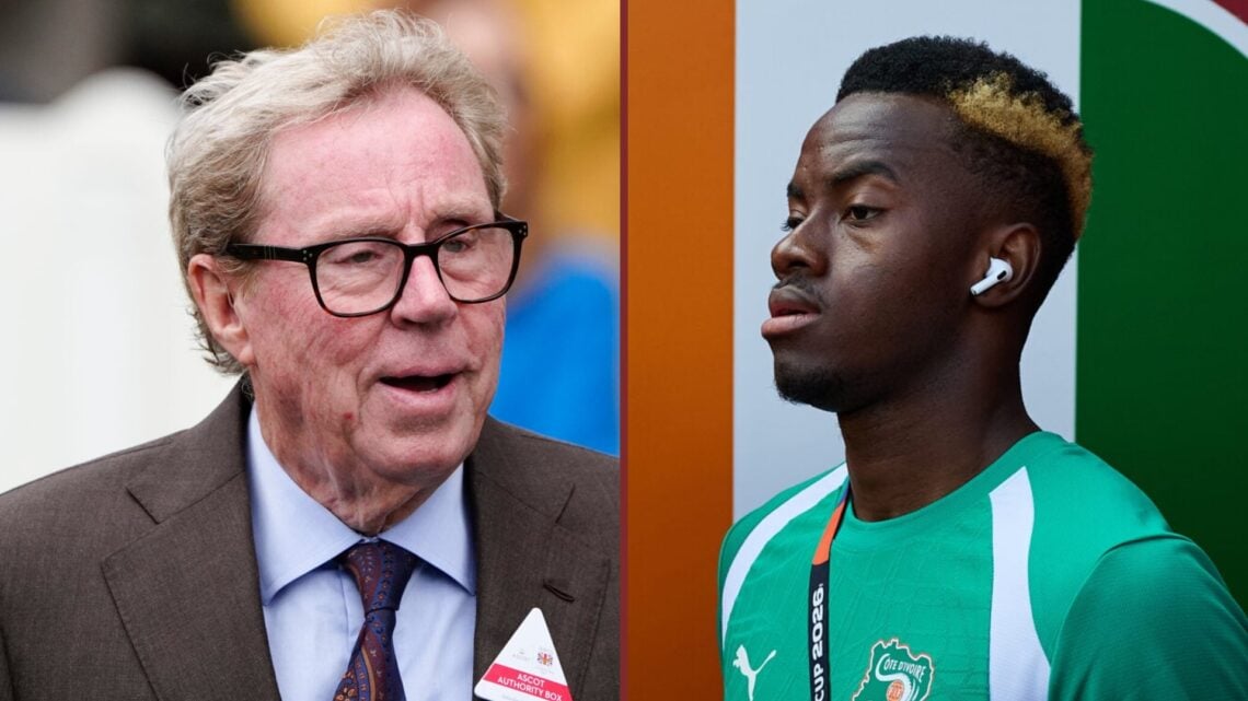 Split image showing Harry Redknapp and Simon Adingra