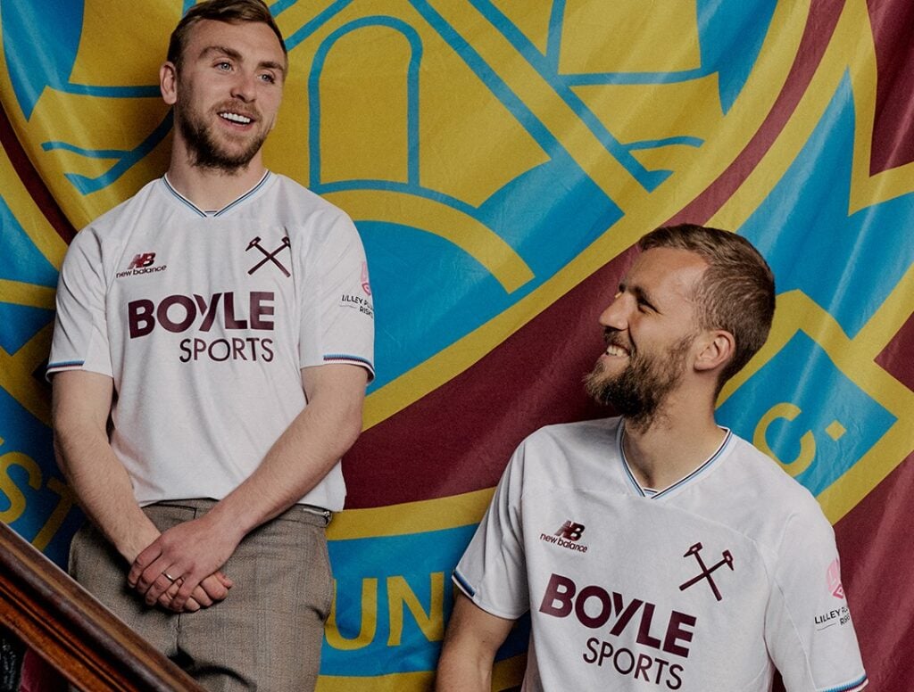 West Ham captain Jarrod Bowen and vice-captain Tomas Soucek in the New Balance away kit for the 2026/27 season