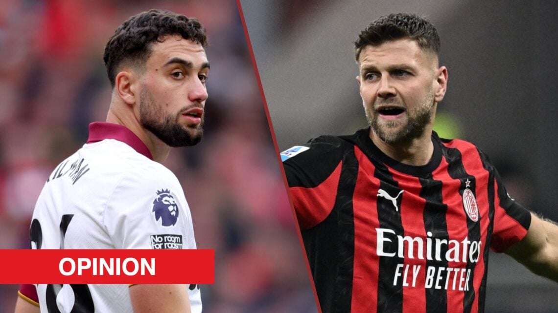 Split image showing Max Kilman of West Ham United and Niclas Fullkrug at AC Milan