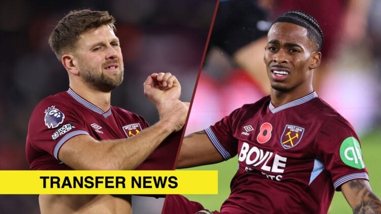 Split image showing Niclas Fullkrug and Crysencio Summerville of West Ham United
