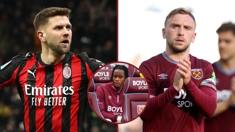 Split image showing Niclas Fullkrug, Josh Ajala and Jarrod Bowen of West Ham United