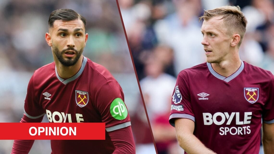 Split image showing West Ham United's Taty Castellanos and James Ward-Prowse