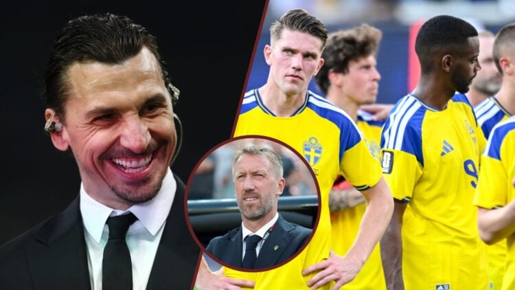 Split image showing Zlatan Ibrahimovic, Graham Potter and the Swedish national team